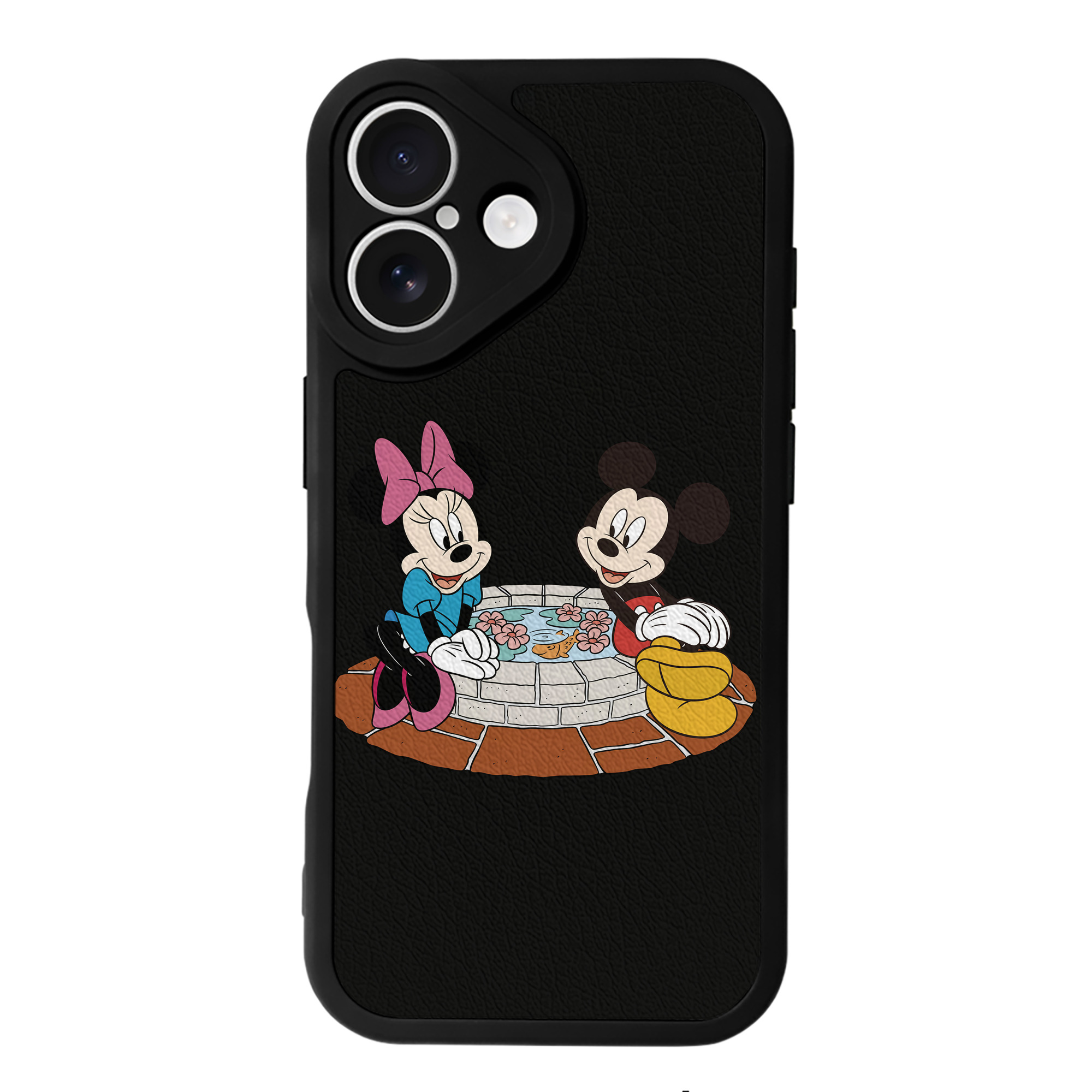 （画像用） ミッキーマウス Mickey Mouse 【iPhone 16シリーズ対応】シリコンスマホケース（レザー調） 材質：シリコン